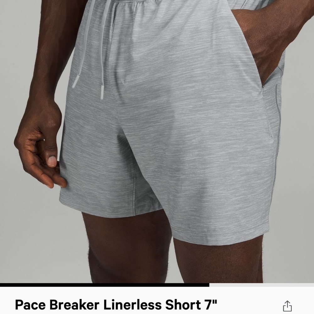 Pace breaker lululemon short 7” linerless size S